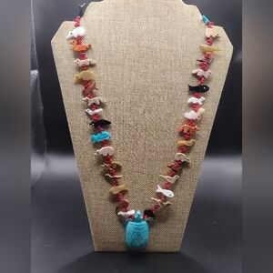 Running Bear Studio New Multistone Animal Fetish  Necklace